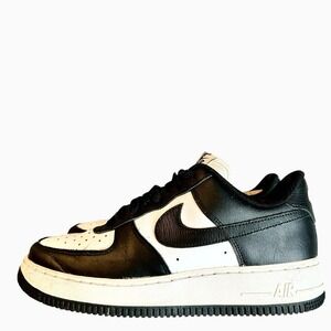 Nike Air Force 1 Low Shoes Mens Size 8.5 Black White Leather Sneakers DV0788-001